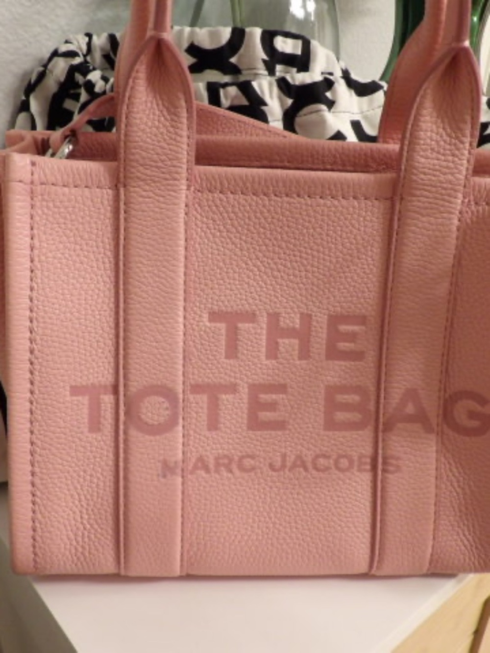 Marc Jacobs The Tote Bag Medium Leather Pink Crossbody Top Handle (W/Dust bag)